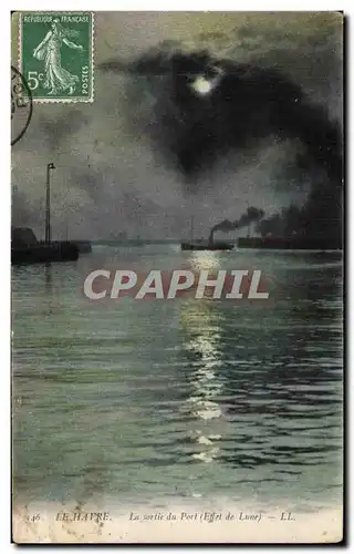 Ansichtskarte AK Le Havre La sortie du port (effet de lune)