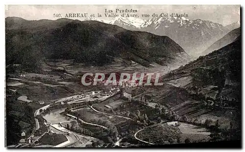 Cartes postales Les Purenees Arreau et la Vallee d&#39Aure vue du Col d&#39Aspin