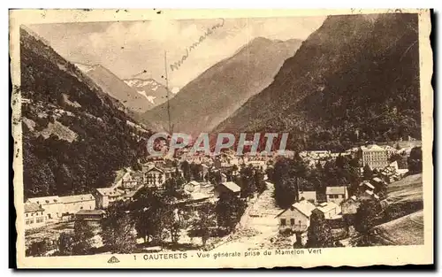 Cartes postales Cauterets Vue Generale Prise du Mamelon Vert