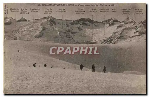 Cartes postales Luchon Superbagneres Panorama Pris du Plateau Ski