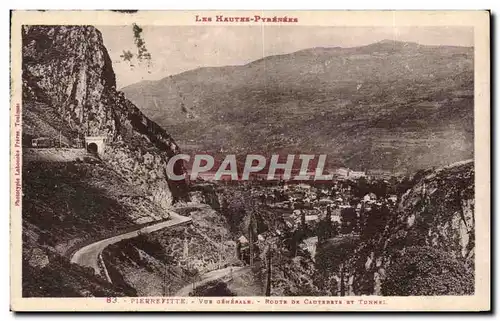 Cartes postales Les Hautes Pyrenees Pierrefitte Vue generale Route de Cauterets et tunnel