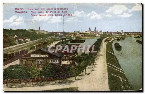 Cartes postales Mainz Blick von der Eisenbahnbrucke