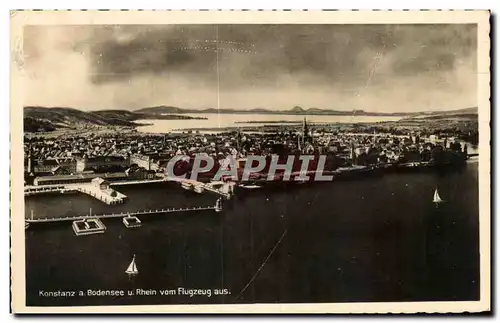 Cartes postales Konstanz a Bodensee u Rhein vom Flugzeug aus