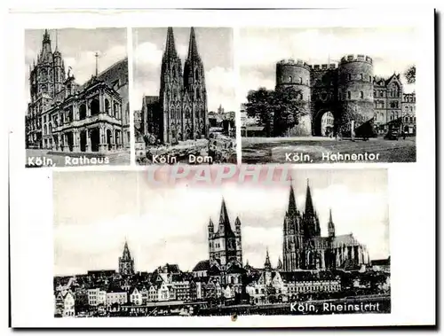 Cartes postales moderne Koln rathaus koin dom koin hahnentor koin rheinsicht