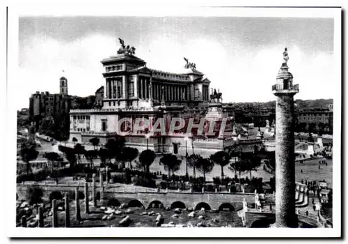 Cartes postales Roma foro traiano e monumento a vitt emanuele the vinttorio emanuele monument and