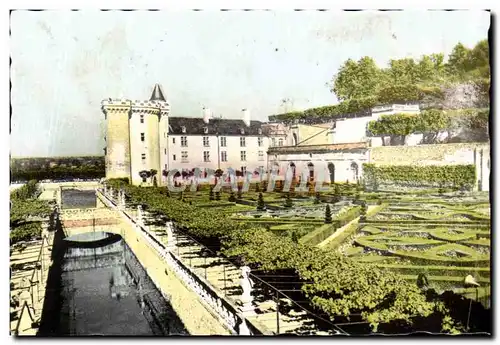 Cartes postales moderne Le Chateau de Villandry les jardins d ornement les douves et le chateau