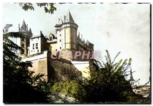 Moderne Karte Saumur le chateau et les remparts