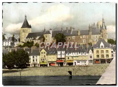 Cartes postales moderne Gien le chateau les quais et l eglise jeanne d are vus du pont de la loire