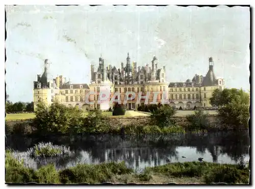 Cartes postales moderne Le chateau de chambord facade nord et jardins sur le cosson