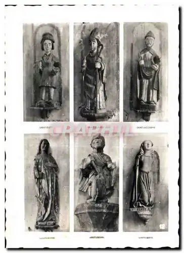 Cartes postales moderne Plouha chapelle de kermaria an lsquit linterieur statues des saintds