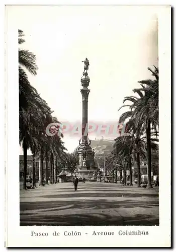 Cartes postales moderne Barcelona Paseo de Colon Avenue Columbus