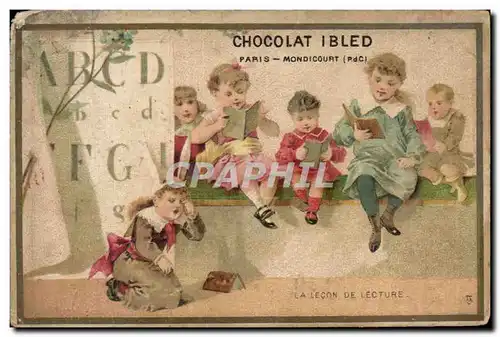 Chromo Chocolat Ibled Paris Mondicourt Enfants Lecon de lecture