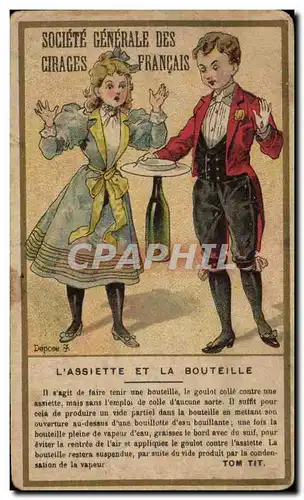 Chromo Societe Generale Des Cirages Francais L&#39assiette et la bouteille