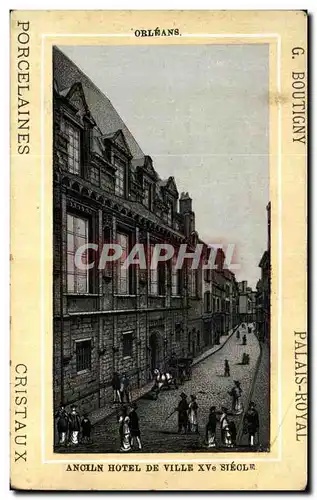 Carte de visite Orleans Anciln hotel de ville Palais Royal Boutigny Cristallerie Peristyle Montpensi