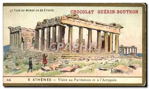 Chromo Chocolat guerin boutron a athenes visite au parthenon et a l&#39acropole Grece Greece