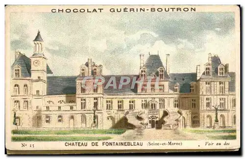 Chromo Chocolat guerin boutron chateau de fontainebleau seine et marne