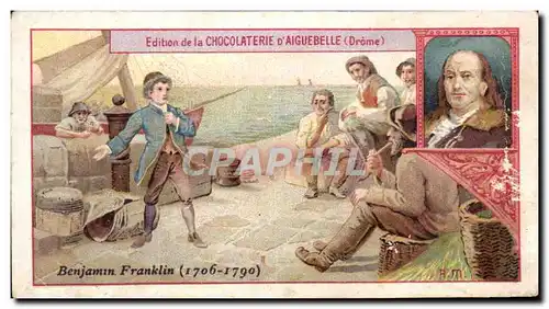 Chromo Chocolaterie d&#39Aiguebelle Benjamin Franklin
