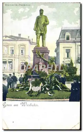 Cartes postales Blsmarck Denkrnal Gruss aus Wiesbaden