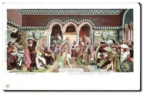 Cartes postales Wartburg Fresco des Sangersireiles im Sangersaal