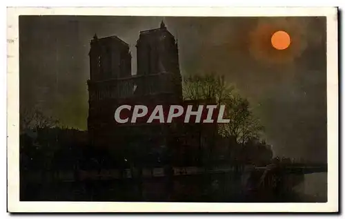 Ansichtskarte AK Paris La Nuit Notre Dame