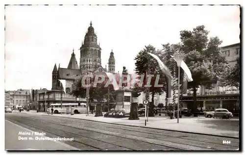 Cartes postales Mainz Rhein Dom m Gutenbergdenkmal