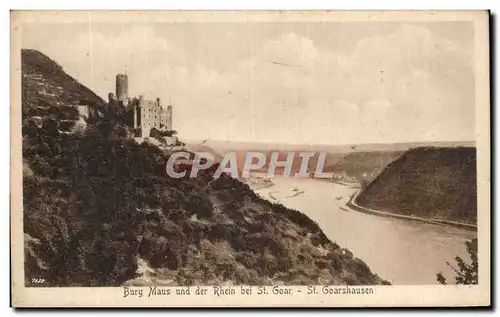 Cartes postales Burg maus und der rhein bei st goar st goarshausen