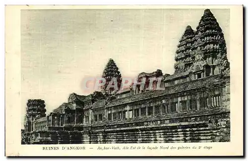 Ansichtskarte AK Ruines D&#39Angkor angkor Vath aile Est de la facade nord des galeries du etege