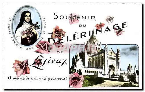 Moderne Karte Souvenir du Pelerinage De Lisieux Bernadette