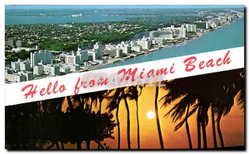 Ansichtskarte AK Hello from Miami Beach Floride Florida