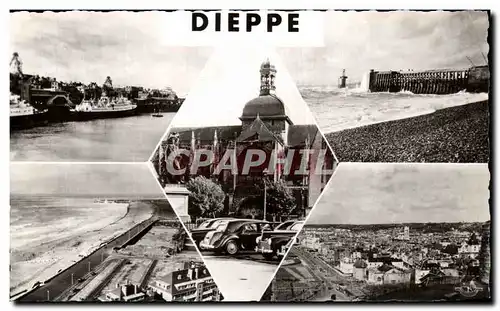 Cartes postales moderne Dieppe Vue du port avec les Malles d&#39Abgleterre La Jetee Vue Generalw sur la plage