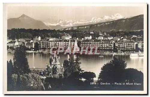 Cartes postales Geneve Rade et Mont Blanc