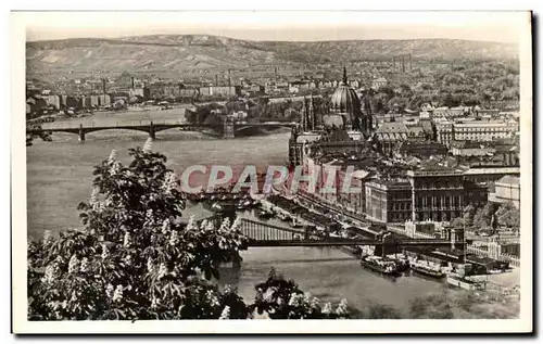 Ansichtskarte AK Budapest Dunai latkep Donauansicht Vue du Danube View of the Danube Hongrie