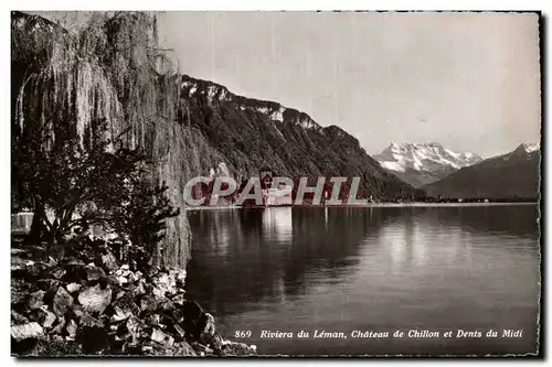 Cartes postales Riviera du Leman Chateau de Chillon et Dents du Midi