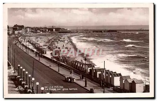 Cartes postales Le Havre La Plage par gros temps