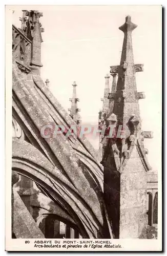 Ansichtskarte AK Abbaye Du Mont Saint Michel Arcs boutants et pinacles de I&#39Eglise Abbatiale