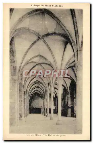 Cartes postales Abbaye Du Mont Saint Michel Salle des Hotes The Hall of the guest