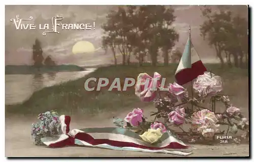 Cartes postales Fantaisie Vive La France Miltiaria