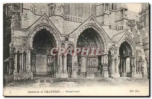 Cartes postales Cathedrale de Chartres Portail nord