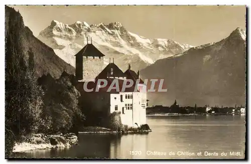 Cartes postales Chateau de Chillon et Dents du Midi