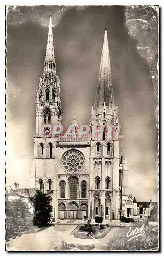 Ansichtskarte AK Cathedrale De Chartres La Facade Principale The Main Front