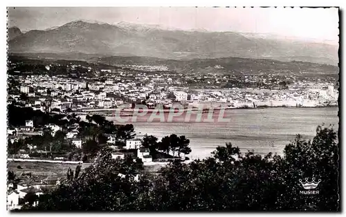 Cartes postales La cote d azur antibes vue generale et les alpes