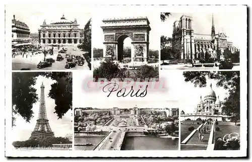 Cartes postales moderne Paris Tour Eiffel opera Notre Dame Sacre Coeur