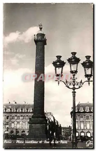 Moderne Karte Paris Place Vendome et rue de la Paix