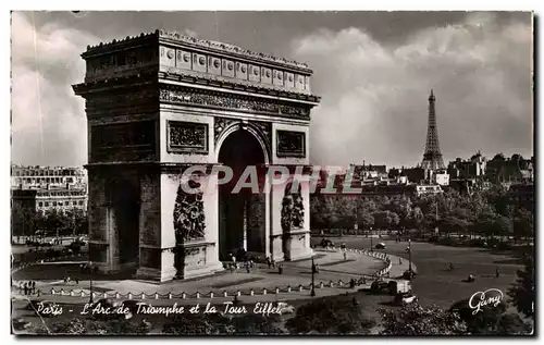 Cartes postales moderne Paris Arc de Triomphe Tour Eiffel