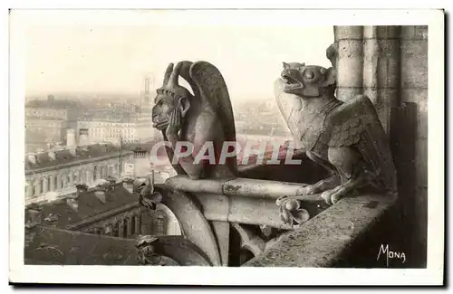 Ansichtskarte AK Les petits tableaux de paris chimeres de notre dame le stryg