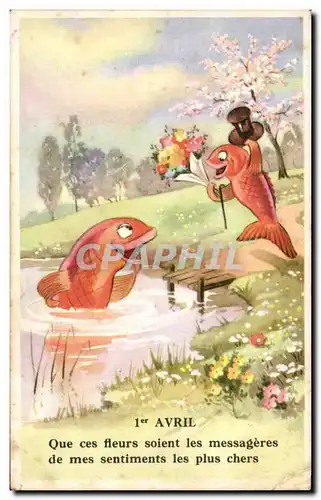 Cartes postales Fantaisie Poisson Fish Avril