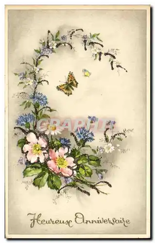 Cartes postales Fantaisie Heureux Anniversaire Papillon Buttterfly