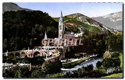 Cartes postales moderne Lourdes Basilique Pic du Jer