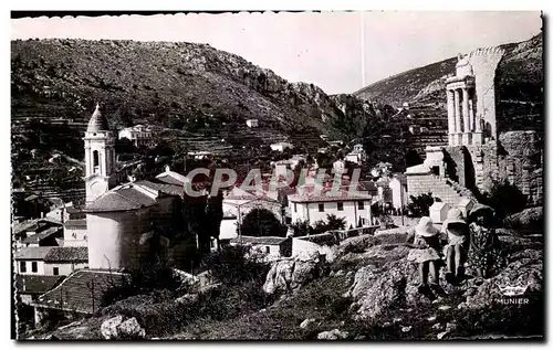 Cartes postales La Cote D&#39Azur La Turbie Vue generale et le Trophee d&#39Auguste