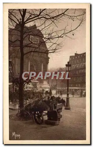 Cartes postales Paris Place et fontaine St Michel Davioud